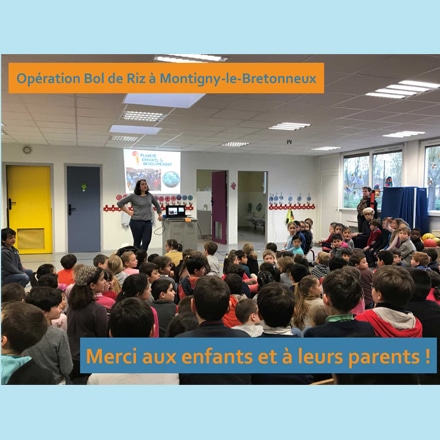 Cette semaine, nous avons participé à l’opération bol de riz de l’école « Les Sources » de Montigny-le-Bretonneux.