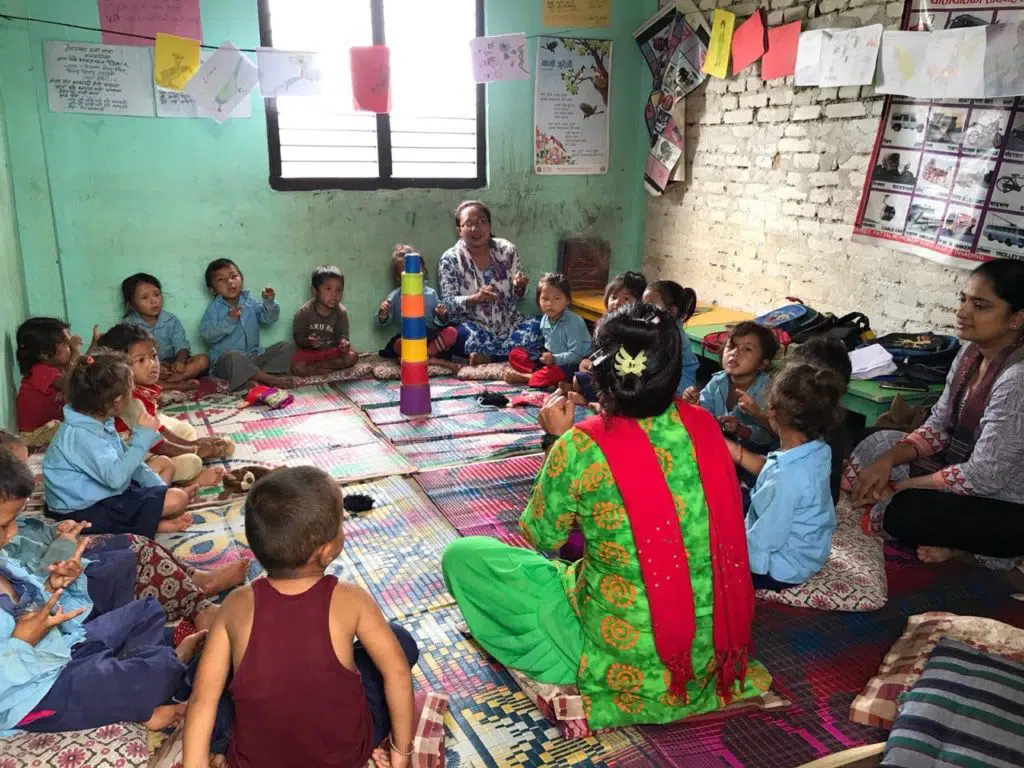 Kindergarten class in Dhading