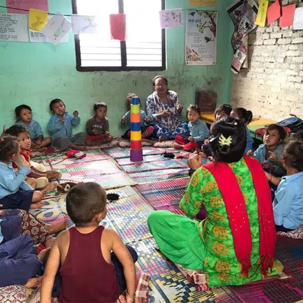 Kindergarten teachers trained in play-based learning in a Nepalese province