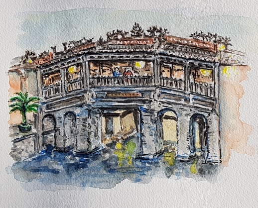 Japanese bridge of Hoi An - Watercolor by Jean-Claude V