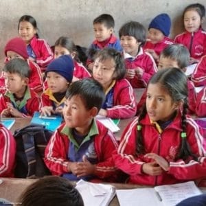 Enfants de l'école de Jalupa à Gongabu au Népal