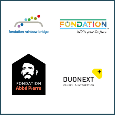 Logos of four Planète Enfants & Développement partners