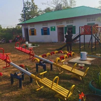 A school in Kampot built in 2019 by Planète Enfants & Développement in Cambodia