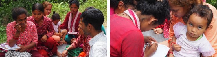 Sessions de soutien à la parentalité au Népal
