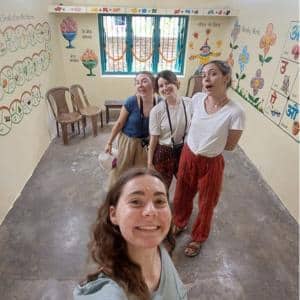 4 student volunteers in India