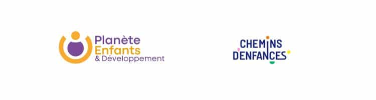 Logos Planète Enfants & Développement and Chemins d'Enfances