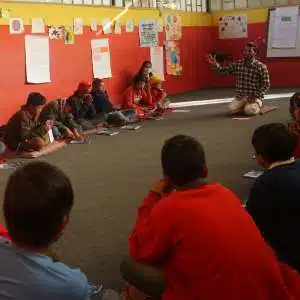 Krishna in a coaching session for teenagers