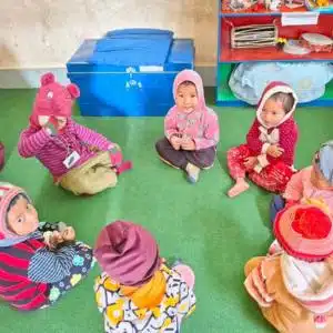 Des enfants à l'école maternelle à Gorkha au Népal