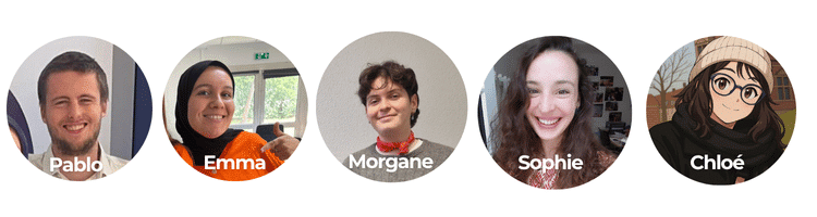 Portraits of the Chemins d'Enfances team