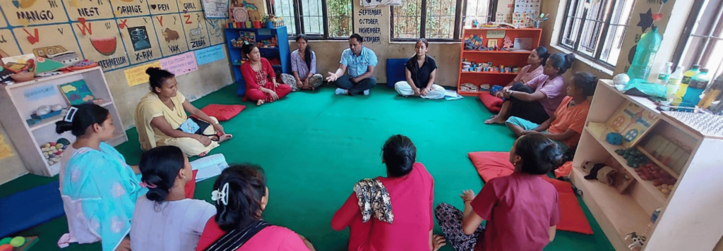 Meetings organized between teachers from different nursery schools in Nepal