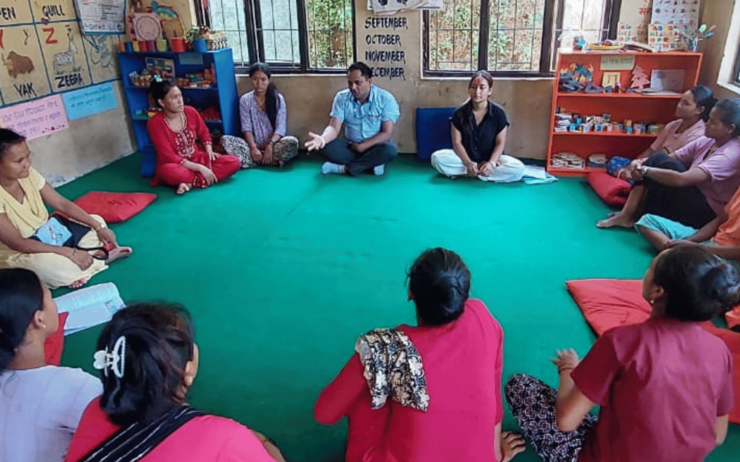 Meetings organized between teachers from different nursery schools in Nepal