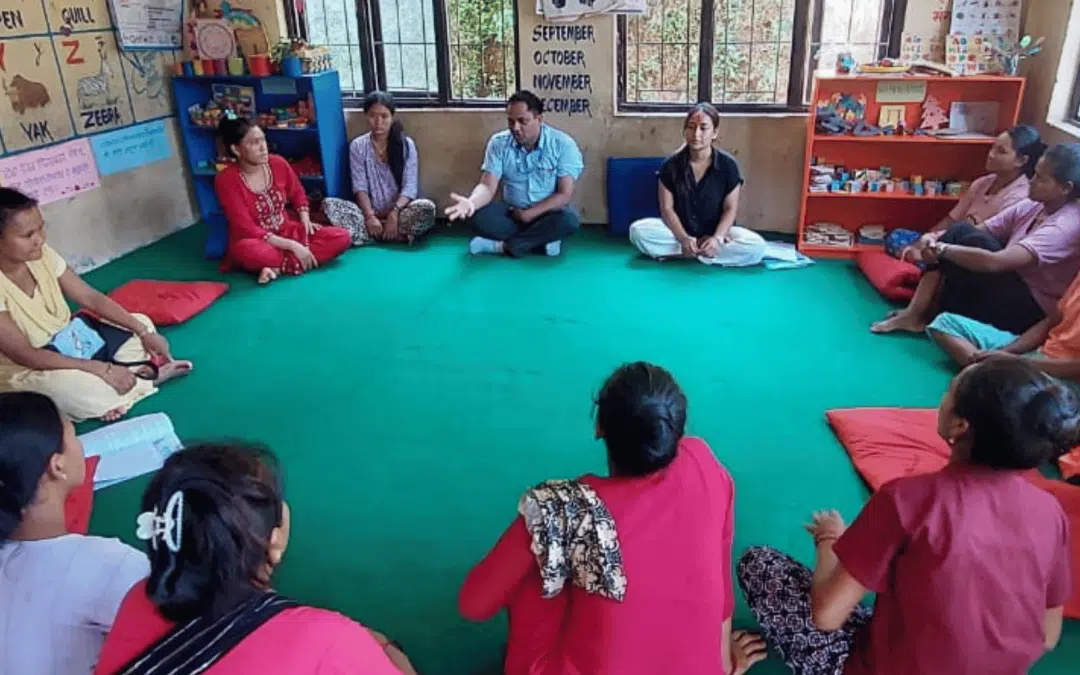 Meetings organized between teachers from different nursery schools in Nepal