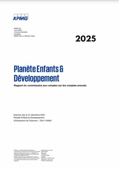 The 2025 Auditors' Report for Planète Enfants & Développement