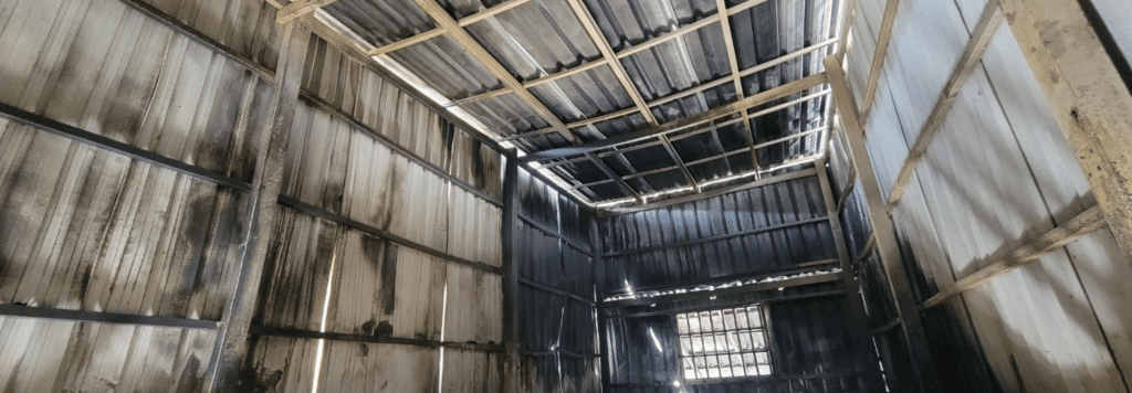 Inside a burned-down house in Cambodia