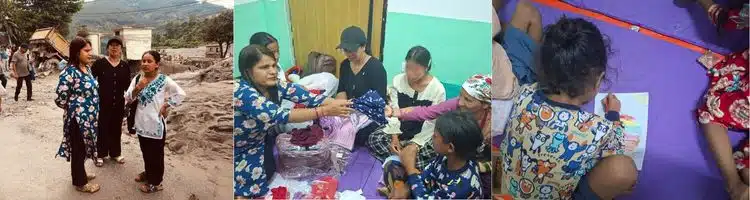Visite de Chhori dans les centres d'hébergement d'urgence au Népal