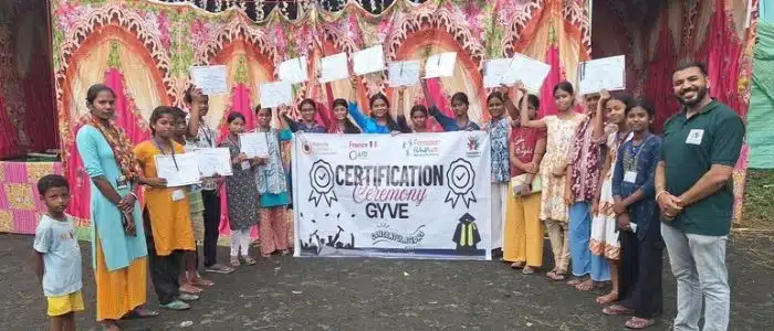 Young people trained and certified in India